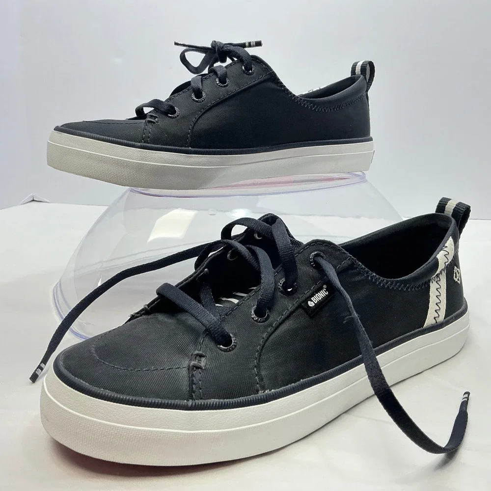 Sperry BIONIC‎ Crest Vibe Canvas Sneakers Casual Comfort Shoes Black Womens 7
